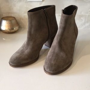 J Crew Aggie Suede Ankle Booties Mink
